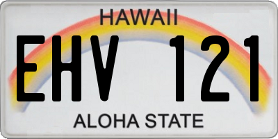 HI license plate EHV121