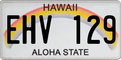 HI license plate EHV129