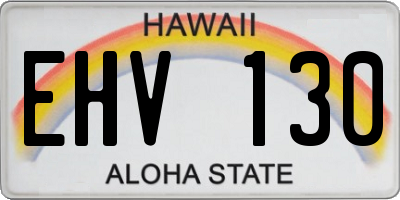 HI license plate EHV130
