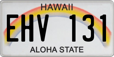 HI license plate EHV131