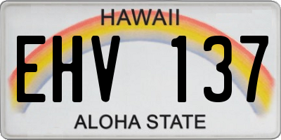 HI license plate EHV137