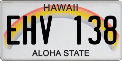 HI license plate EHV138