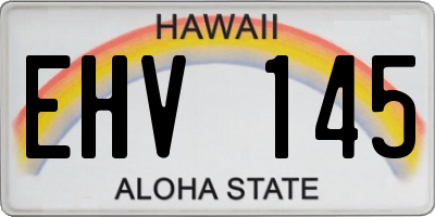 HI license plate EHV145