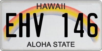 HI license plate EHV146