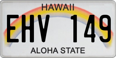 HI license plate EHV149