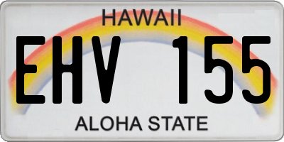 HI license plate EHV155