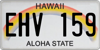 HI license plate EHV159