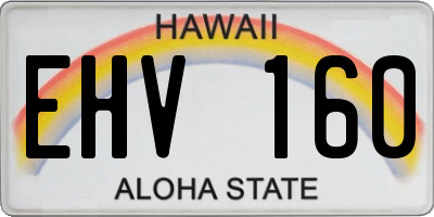 HI license plate EHV160