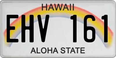 HI license plate EHV161