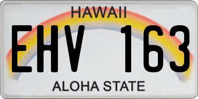 HI license plate EHV163