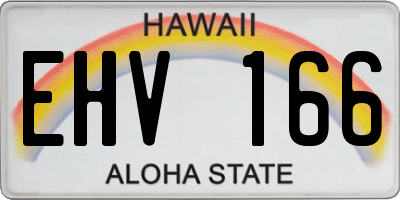 HI license plate EHV166