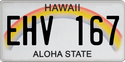 HI license plate EHV167