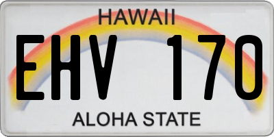 HI license plate EHV170