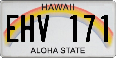 HI license plate EHV171