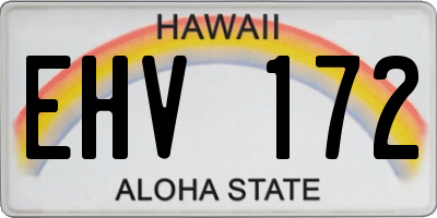 HI license plate EHV172