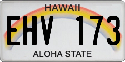 HI license plate EHV173