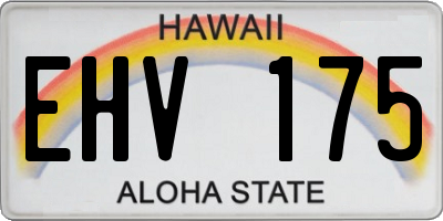 HI license plate EHV175