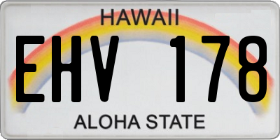 HI license plate EHV178