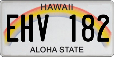 HI license plate EHV182