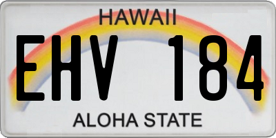 HI license plate EHV184