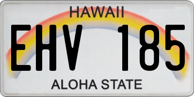 HI license plate EHV185