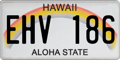 HI license plate EHV186