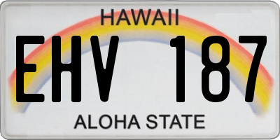 HI license plate EHV187