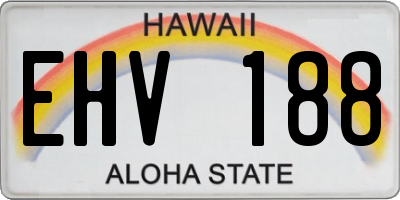 HI license plate EHV188