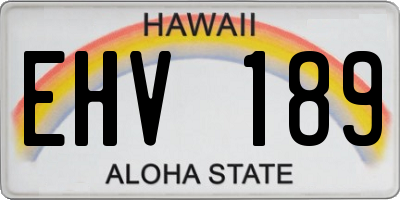 HI license plate EHV189