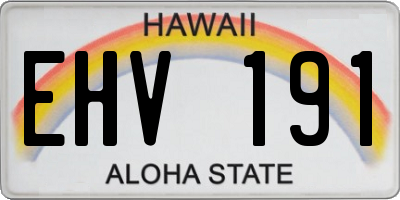 HI license plate EHV191