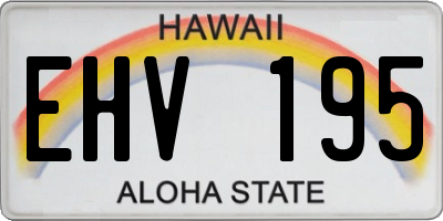 HI license plate EHV195