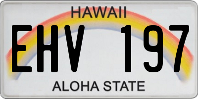 HI license plate EHV197