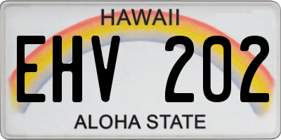 HI license plate EHV202