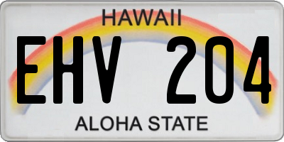 HI license plate EHV204