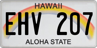 HI license plate EHV207