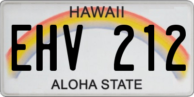 HI license plate EHV212