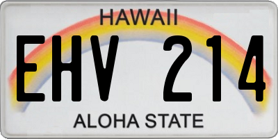 HI license plate EHV214