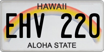 HI license plate EHV220