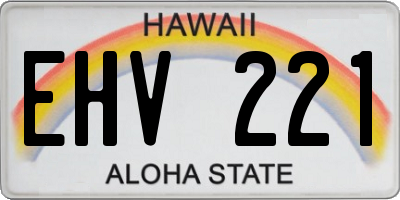 HI license plate EHV221