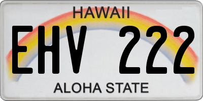 HI license plate EHV222