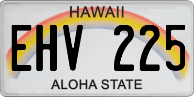 HI license plate EHV225