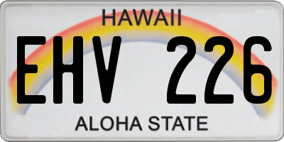 HI license plate EHV226