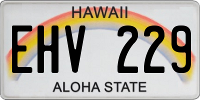 HI license plate EHV229