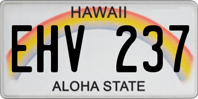 HI license plate EHV237