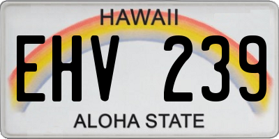 HI license plate EHV239