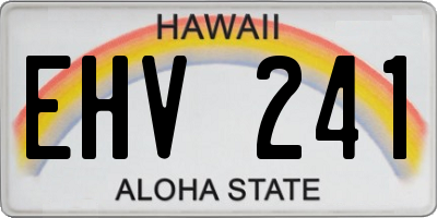 HI license plate EHV241