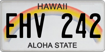 HI license plate EHV242