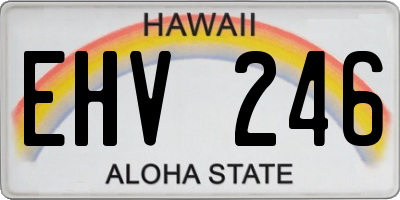 HI license plate EHV246