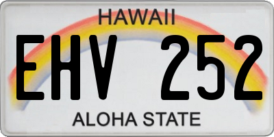 HI license plate EHV252