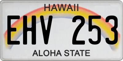 HI license plate EHV253